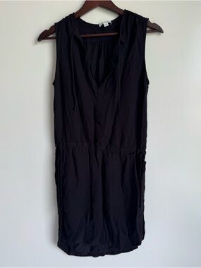 Standard James Perse Black Dress Size 3 Large Drawstring Quiet Luxury Relaxed